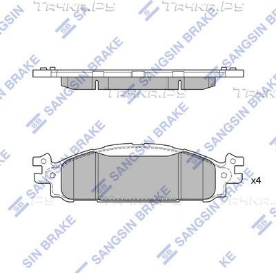Тормозные колодки Sangsin Hi-Q передние для Ford Explorer V 2010-2019. Артикул SP1711