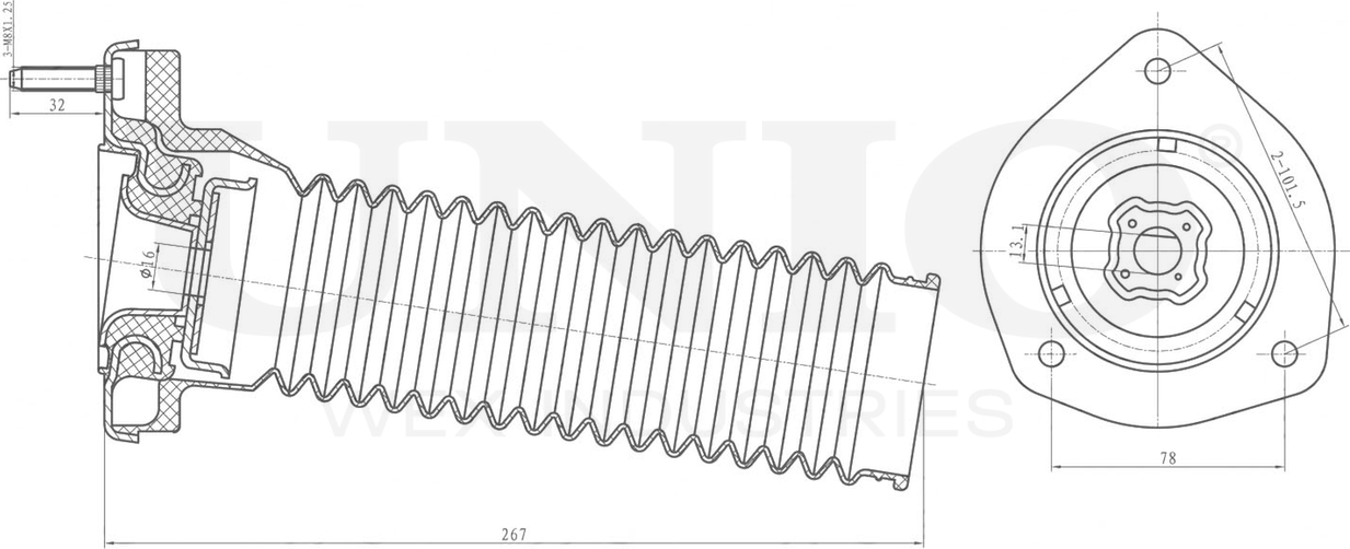 Опора амортизационной стойки (Unio). Артикул RMP-13113