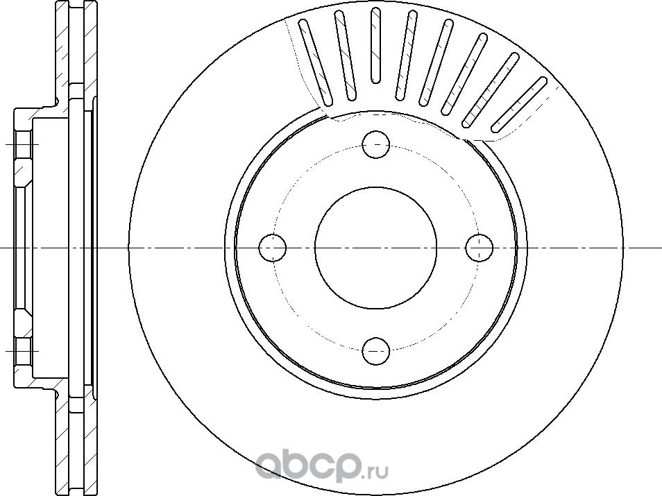 Диск тормозной вентилируемый (G-Brake). Артикул GR02456