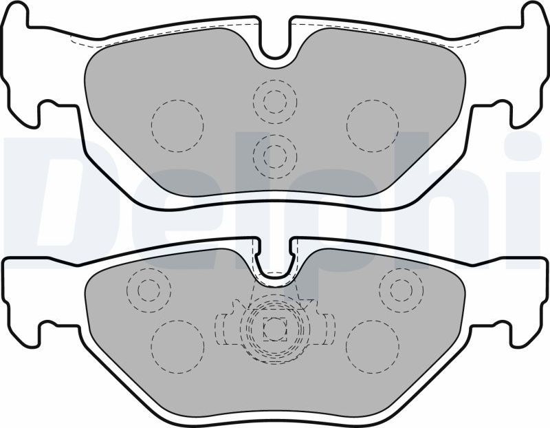 Тормозные колодки Delphi (Semi-Metallic) задние для BMW 1 I (E81/E82/E87/E88) 2004-2012. Артикул LP1915