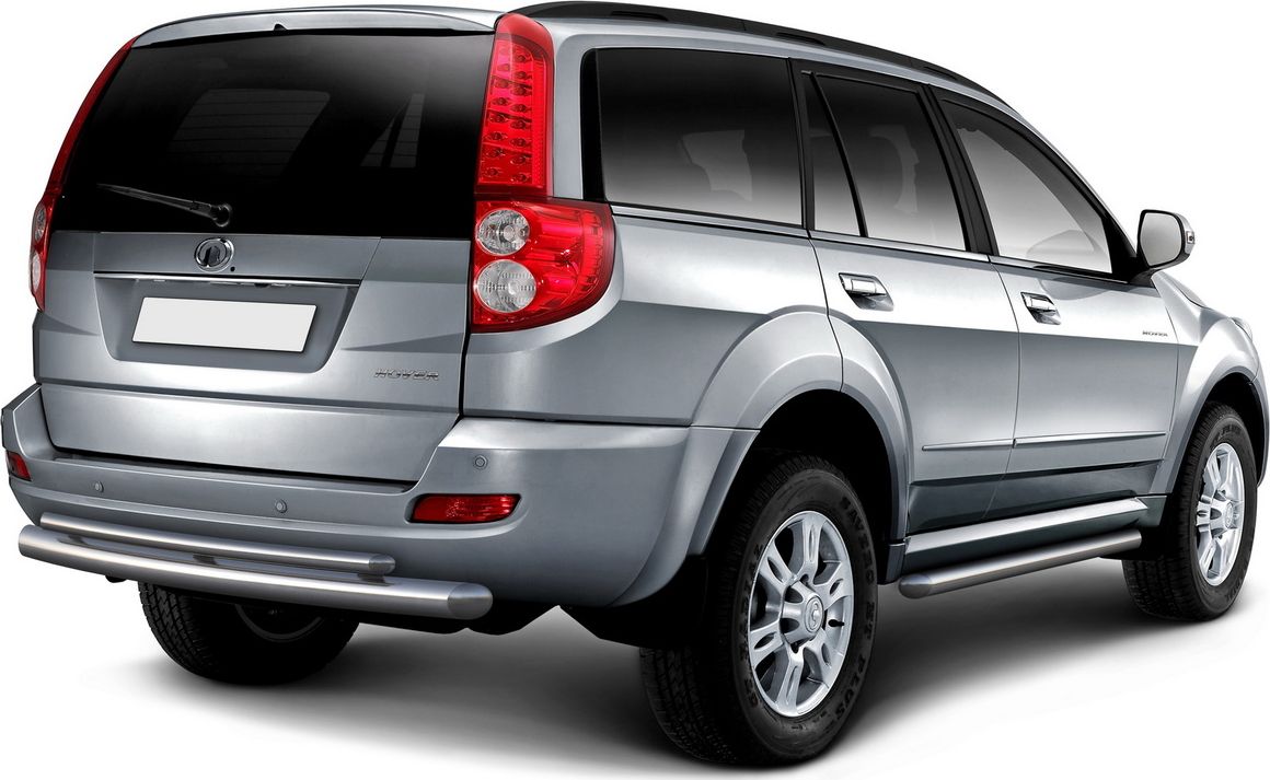 Защита Rival заднего бампера d76+d42 для Great Wall Hover H5 2011-2016. Артикул R.2008.006