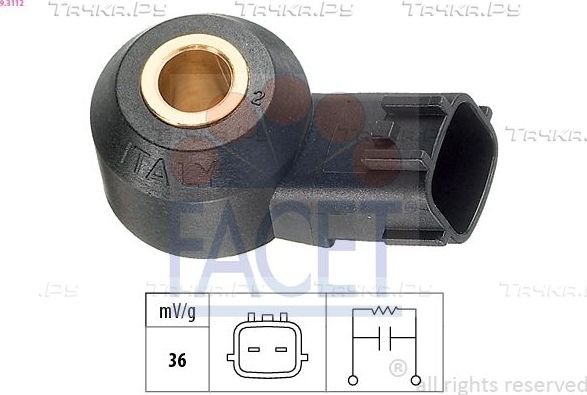 Датчик детонации Facet Made in Italy - OE Equivalent для Nissan Patrol Y61 2000-2026. Артикул 9.3112