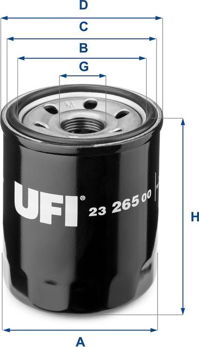 Масляный фильтр UFI. Артикул 23.265.00