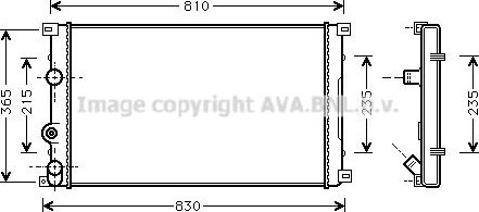 Радиатор охлаждения двигателя AVA для Renault Master II 1998-2010. Артикул RTA2276