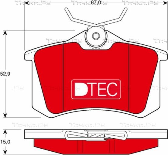 Тормозные колодки TRW DTEC COTEC задние для Renault Megane I 1997-1999. Артикул GDB823DTE