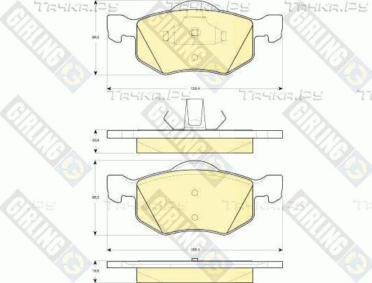Тормозные колодки Girling передние для Mazda Tribute I 2000-2008. Артикул 6114972