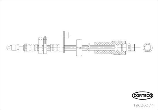 Тормозной шланг Corteco передний для Citroen C8 I 2006-2014. Артикул 19036374