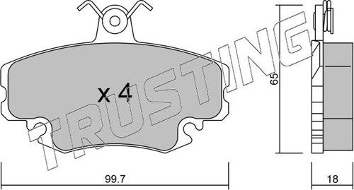Тормозные колодки Trusting передние для Lada Largus I 2012-2026. Артикул 122.0