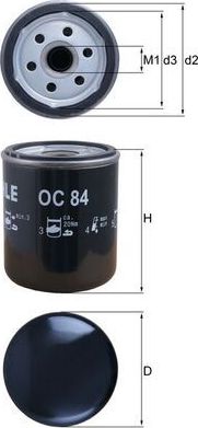 Масляный фильтр Mahle для BMW 3 II (E30) 1982-1991. Артикул OC 84