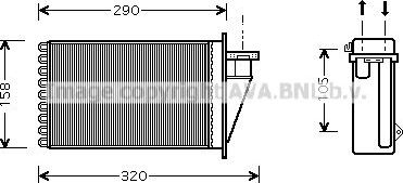 Радиатор отопителя (печки) AVA. Артикул FT6266