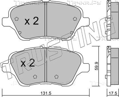 Тормозные колодки Trusting передние для Ford Tourneo Courier I 2014-2026. Артикул 992.0