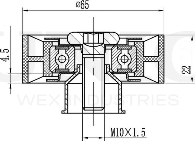 Ролик поликлинового ремня направляющий (Unio). Артикул TNS-10201