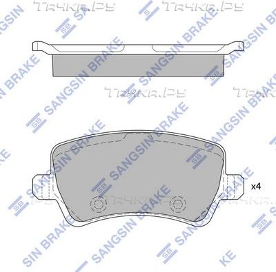 Тормозные колодки Sangsin Hi-Q задние для Ford S-MAX I 2006-2014. Артикул SP2286