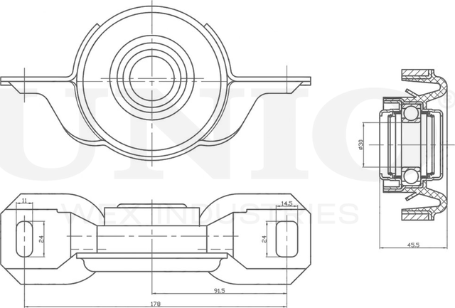 Опора карданного вала (Unio). Артикул RMP-15169