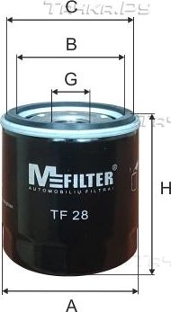 Масляный фильтр MFilter для Suzuki Grand Vitara III 2005-2015. Артикул TF 28
