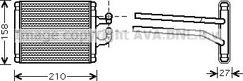 Радиатор отопителя (печки) AVA. Артикул KA6067