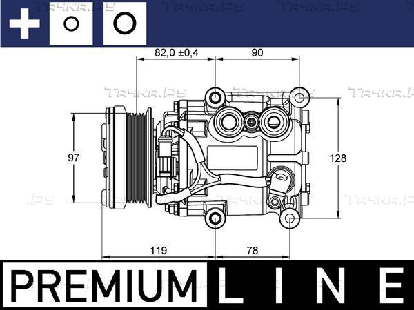 Компрессор кондиционера Mahle Premium для Ford Tourneo Connect I 2002-2013. Артикул ACP 22 000P
