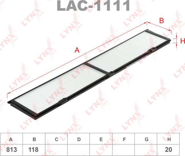 Салонный фильтр LYNXauto для BMW 3 V (E90/E91/E92/E93) 2004-2013. Артикул LAC-1111