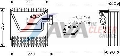 Испаритель кондиционера AVA (алюминий) для Volvo S40 I 1995-2003. Артикул VOV111