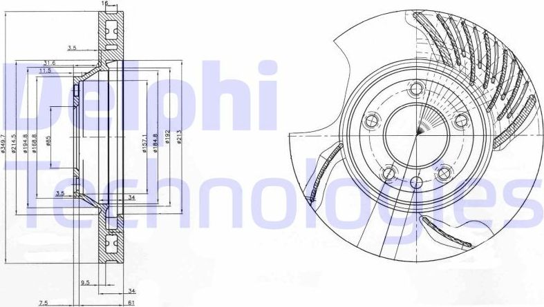 Тормозной диск Delphi. Артикул BG9774