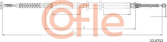 Трос ручника (тросик ручного тормоза) Cofle задний левый для Fiat Albea 2001-2012. Артикул 12.0712