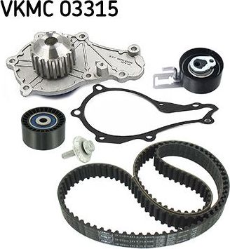 Помпа (водяной насос) с комплектом ремня ГРМ SKF. Артикул VKMC 03315