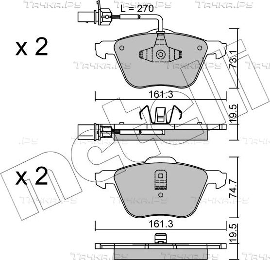 Тормозные колодки Metelli передние для Ford Galaxy I 2000-2006. Артикул 22-0551-0