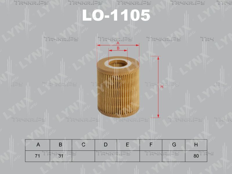 Масляный фильтр LYNXauto для BMW 1 I (E81/E82/E87/E88) 2004-2012. Артикул LO-1105