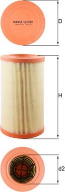 Воздушный фильтр Mahle. Артикул LX 2088