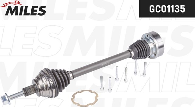 Полуось (привод в сборе, приводной вал) Miles передняя левая для Volkswagen Golf Plus I 2005-2013. Артикул GC01135