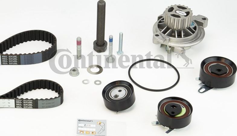 Помпа (водяной насос) с комплектом ремня ГРМ ContiTech. Артикул CT939WP8PRO