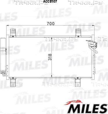 Радиатор кондиционера (конденсатор) Miles (алюминий). Артикул ACCB107