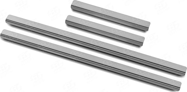 Накладки RusStal на пороги (лист нерж. шлифованный) для Lada Niva Travel 2021-2026. Артикул LANIVT21-02