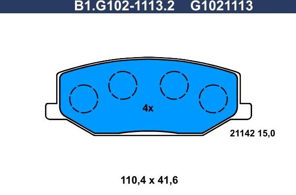 Тормозные колодки Galfer. Артикул B1.G102-1113.2