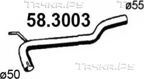 Глушитель (труба приемная) Asso. Артикул 58.3003