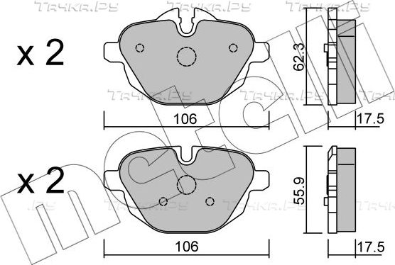 Тормозные колодки Metelli задние для BMW X3 II (F25) 2010-2017. Артикул 22-0920-0