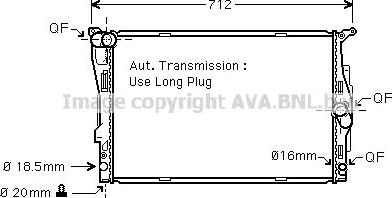 Радиатор охлаждения двигателя AVA для BMW 3 V (E90/E91/E92/E93) 2004-2013. Артикул BWA2303