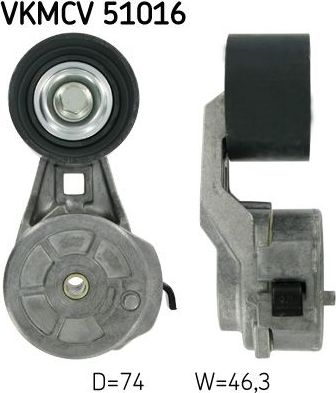 Натяжной ролик (натяжитель) приводного поликлинового ремня SKF. Артикул VKMCV 51016