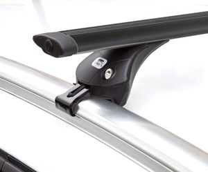 Багажник на интегрированные рейлинги Amos Boss для Toyota Hilux VIII 5-дв. 2016-2025 (Крыловидные дуги черные). Артикул boss-a1.2Black