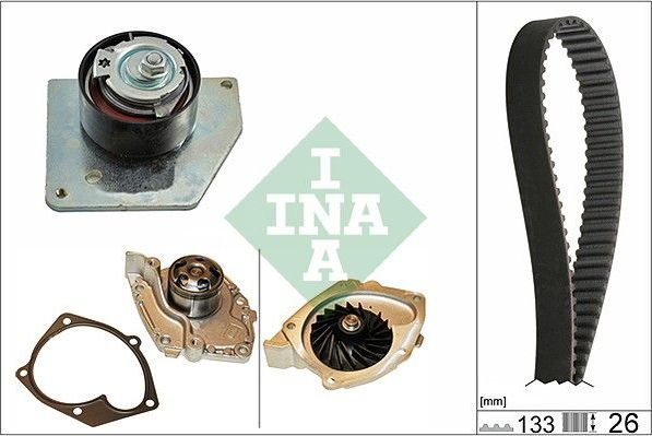 Помпа (водяной насос) с комплектом ремня ГРМ Ina. Артикул 530 0579 30