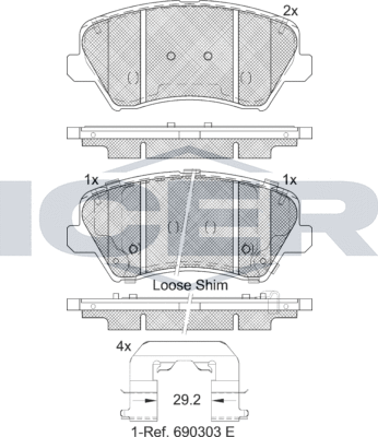 Тормозные колодки Icer. Артикул 182029-203