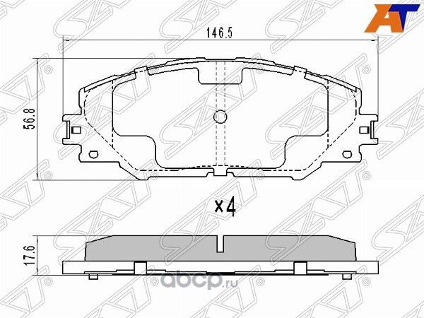Колодки тормозные FR TOYOTA RAV4 05- (SAT). Артикул ST04465YZZDY