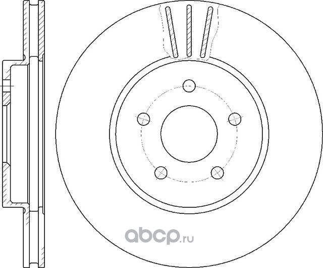 Диск тормозной вентилируемый (G-Brake). Артикул GR02589