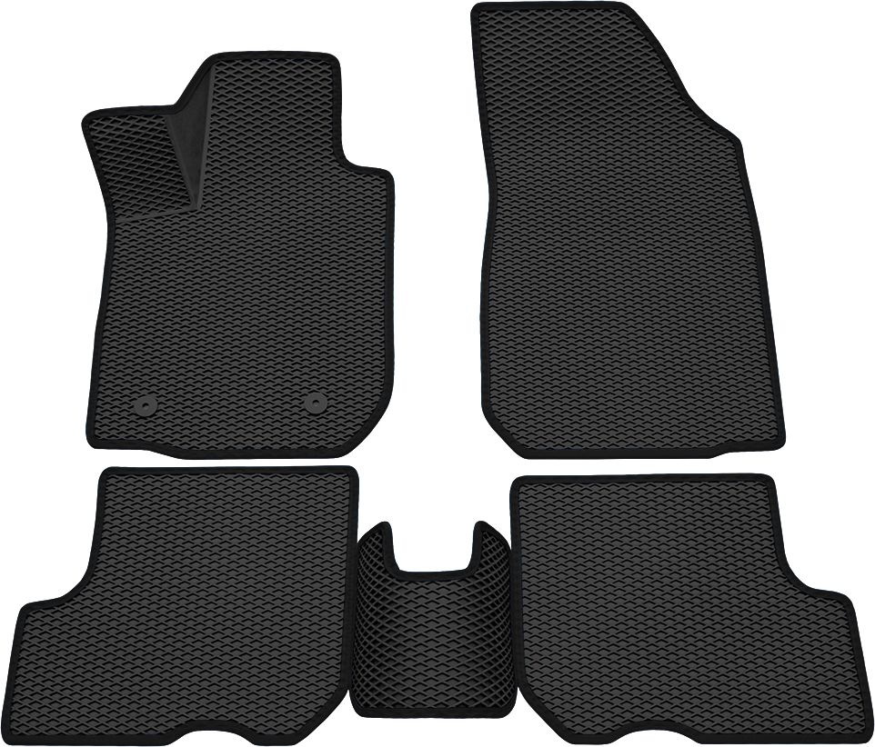 Коврики Rezkon 3D EVA Ромб резиновые для салона Renault Sandero II рестайлинг 2018-2026 Черный кант. Артикул 9229025301