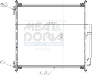 Радиатор кондиционера (конденсатор) Meat & Doria. Артикул 991271
