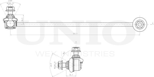 Тяга/стойка стабилизатора (Unio). Артикул SSP-50224