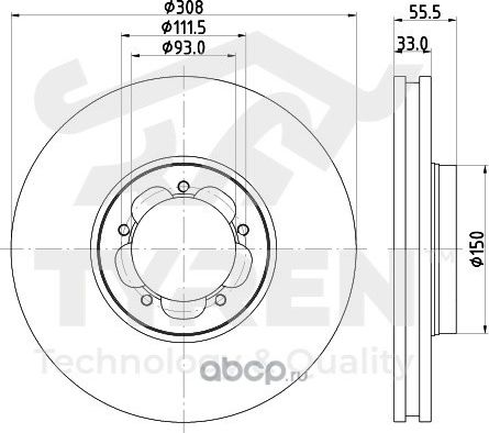 Тормозной диск (Tyren). Артикул TYR1012951