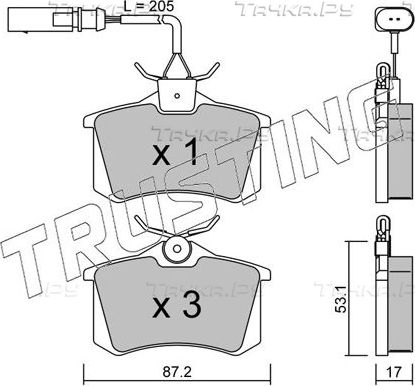 Тормозные колодки Trusting задние для Volkswagen Sharan I 2000-2010. Артикул 102.3
