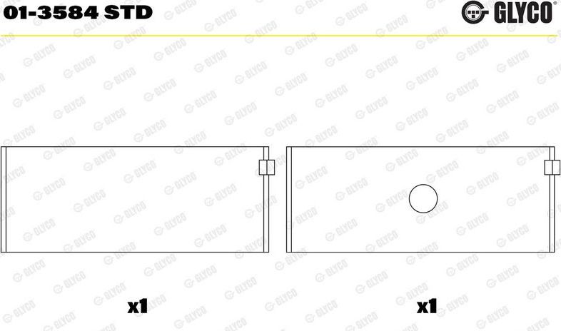 Вкладыши шатунные Glyco для Mercedes-Benz T2 II 1989-1994. Артикул 01-3584 STD