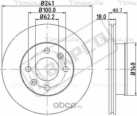 Тормозные диски передн.вентил.BD0633 (Bapco). Артикул BD0633
